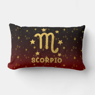 Schorpioen Zodiac Rood en Goud Lumbaal Kussen