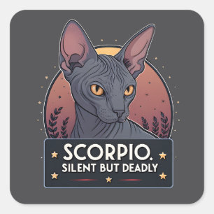 Schorpioen Zodiac Sfinx Kat Stille Dodelijke Kunst Vierkante Sticker