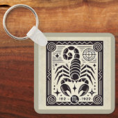 Schorpioen Zodiac Sleutelhanger Retro Zwart en Wit (Voorkant)