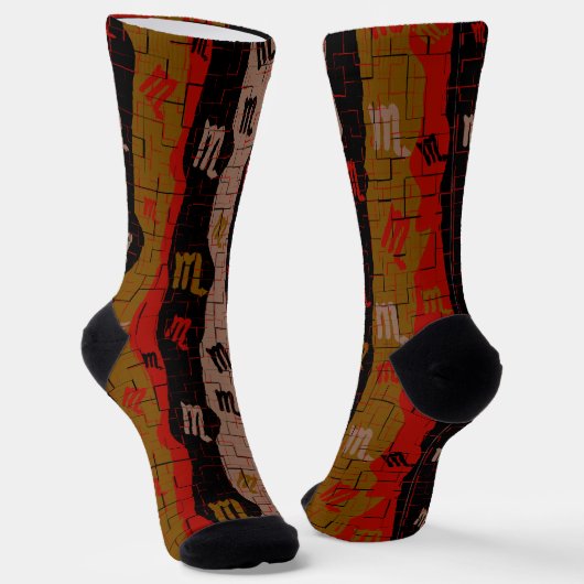 Schorpioen Zodiac Stripes Sokken (Gebogen)