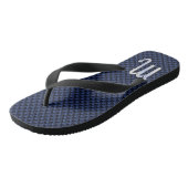 Schorpioen Zodiac Symbool Navy Blauwe Koolstofveze Teenslippers (Schuin)