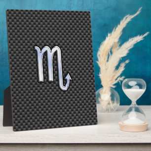 Schorpioen Zodiac Symbool op Carbon Fiber Print Fotoplaat