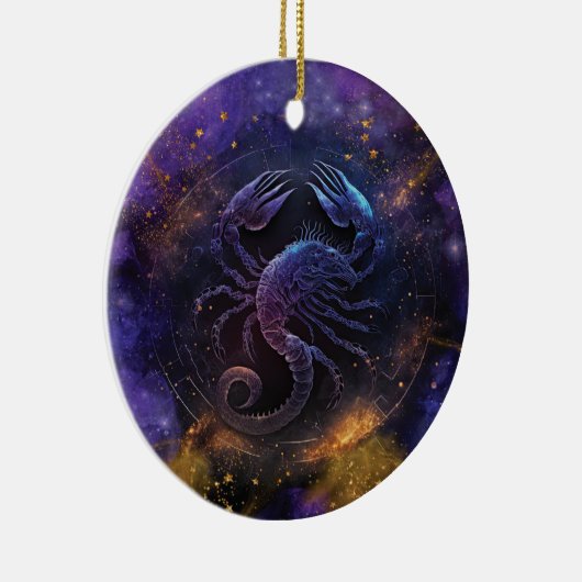 Schorpioen Zodiac Teken Waterverf Ontwerp Keramisch Ornament (Rechts)