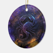 Schorpioen Zodiac Teken Waterverf Ontwerp Keramisch Ornament (Links)