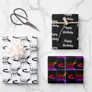 Schorpioen Zwart Schorpioen Ster Teken Aangepaste  Inpakpapier Vel