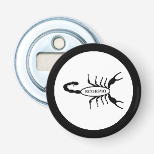Schorpioen Zwart Scorpion Sterrenbeeld Button Flesopener