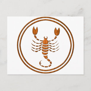 Schorpioentaal op hout Scorpus Scorpion Astrology  Briefkaart