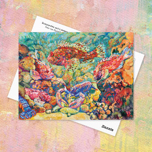 Schorpioenvis kreeft Aquarium Théo Rysselberghe Briefkaart