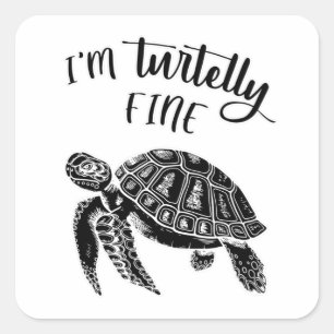 Schorrelschildpadden Zee oceaankalf Vierkante Sticker