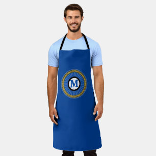 Schort - Blauw - Gepersonaliseerd - Initiaal toevo