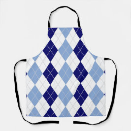 Schort Blauwe en witte Argyle Allover