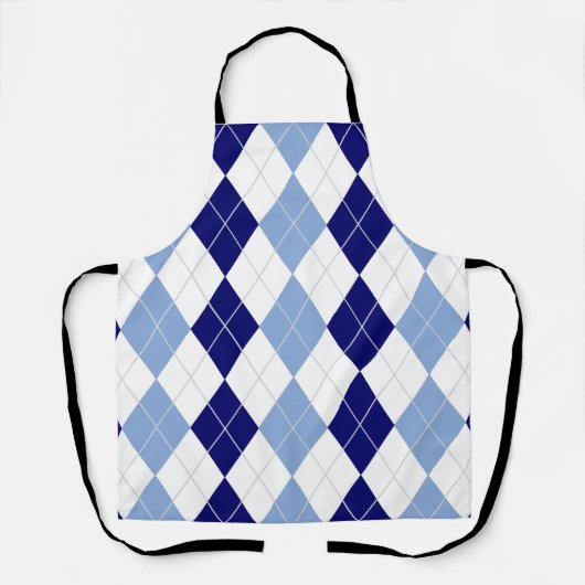 Schort Blauwe en witte Argyle Allover (Voorkant)