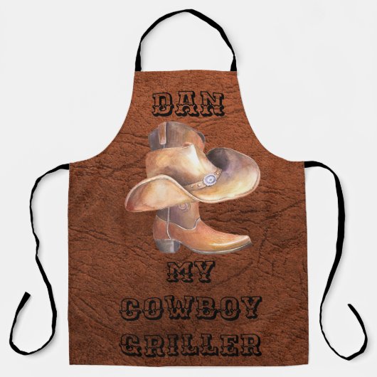 Schort groot cowboy-Pet en Boots Griller (Voorkant)