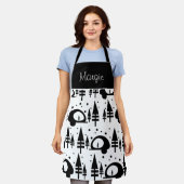 Schort kerstboomcamper Doodle Art (Gedragen)