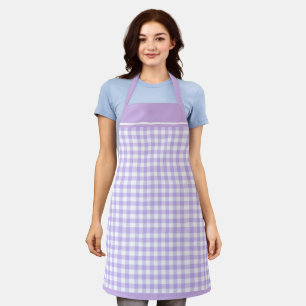 Schort lavendel gingham check