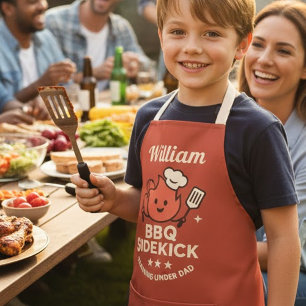 Schort met eigen naam BBQ Sidekick Kids
