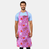 Schort met gekrabbelde liefdeshartjes (Gedragen)