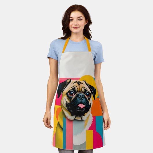 Schort met Pug (Gedragen)