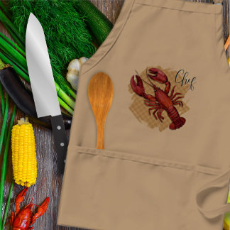Schort met ruitjesontwerp voor kreeftchef