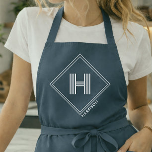 Schort Modern Geometrisch Monogram Initiaal