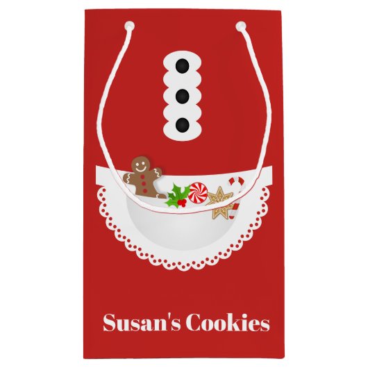 Schort peperkoek Kerst koekjesruil feest Klein Cadeauzakje (Achterkant)