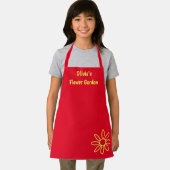 Schort, rood, schattig, haar naam schort (Insitu)