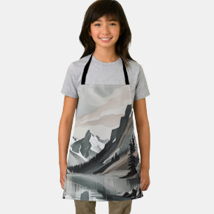 Schort S T-SHIRT Mountain Lake Scene afbeelding