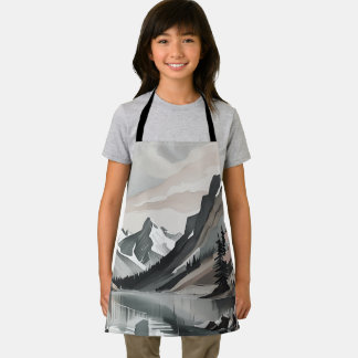 Schort S T-SHIRT Mountain Lake Scene afbeelding