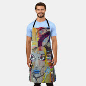 Schort - Street Art Gezicht Graffiti (Gedragen)