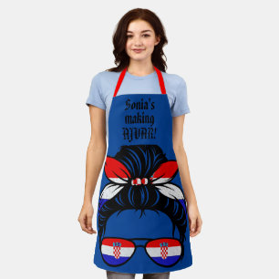 Schort van AJVAR-minnaar. Kroatische kleuren. bewe