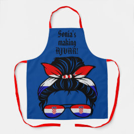 Schort van AJVAR-minnaar. Kroatische kleuren. bewe