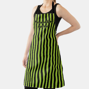 Schort van groene zwarte Stripe Halloween-kleuren