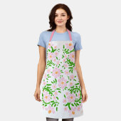 Schort van lentroze Floral (Gedragen)