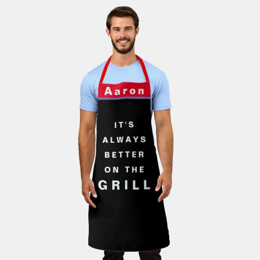 Schort voor papa - Aangepaste naam Chef Quote Mann (Gedragen)