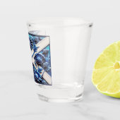 Schot glas met Schotse distels ontwerp (Rechts)