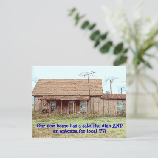Schotel en antenne! - Grappige adreswijziging Aankondigingskaart (Staand voorkant)