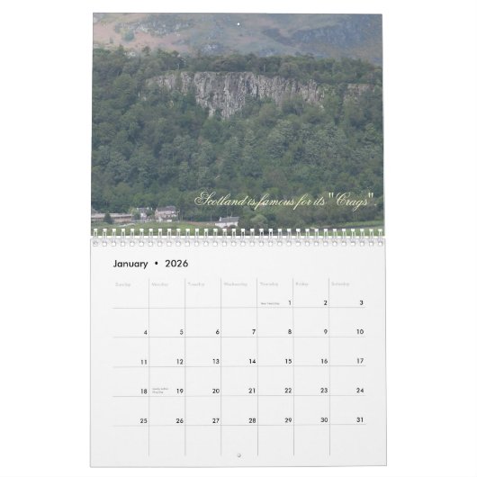 Schotland 16 maanden kalender (Jan 2026)