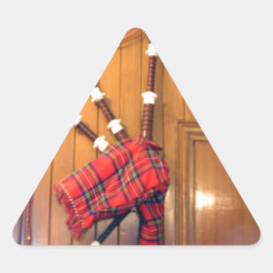 Schotland Bagpipe Tartan Musical Instrument Driehoek Sticker