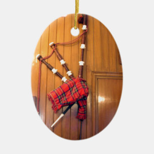 Schotland Bagpipe Tartan Musical Instrument Keramisch Ornament