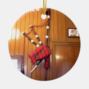Schotland Bagpipe Tartan Musical Instrument Keramisch Ornament