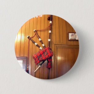 Schotland Bagpipe Tartan Musical Instrument Ronde Button 5,7 Cm