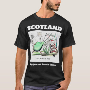 Schotland Bagpipes en Bonnie Lassies Zwart T-shirt