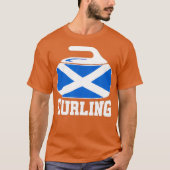 Schotland Curling I Schotse vlag Curling Stone T-shirt (Voorkant)