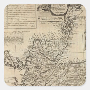 Schotland en Noord-Groot-Brittannië Vierkante Sticker