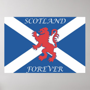 Schotland Forever Lion Rampant Flag Poster