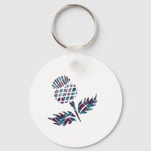 Schotland geeft Schotse Thistle Tartan Play Gift Sleutelhanger