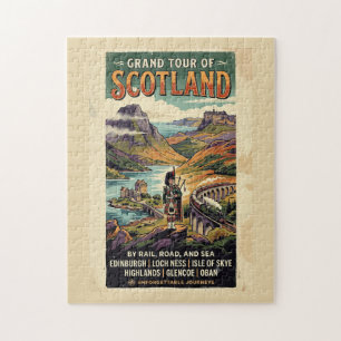 Schotland Grand Tour Retro Reisposter Legpuzzel