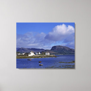 Schotland, Hoogland, Wester Ross, Plockton. Canvas Afdruk