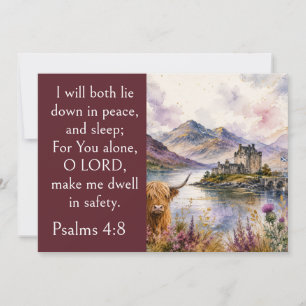 Schotland Hooglanden Esthetiek, Psalm 4:8 Bijbel  Kaart