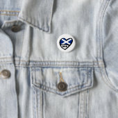 Schotland Landcode Flag Heart Pin Badge, SCO Ronde Button 3,2 Cm (In situ)